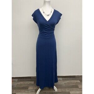 DOUBLJU Women’s Long  Dress Small Sleeveless Pullover Surplice neckline